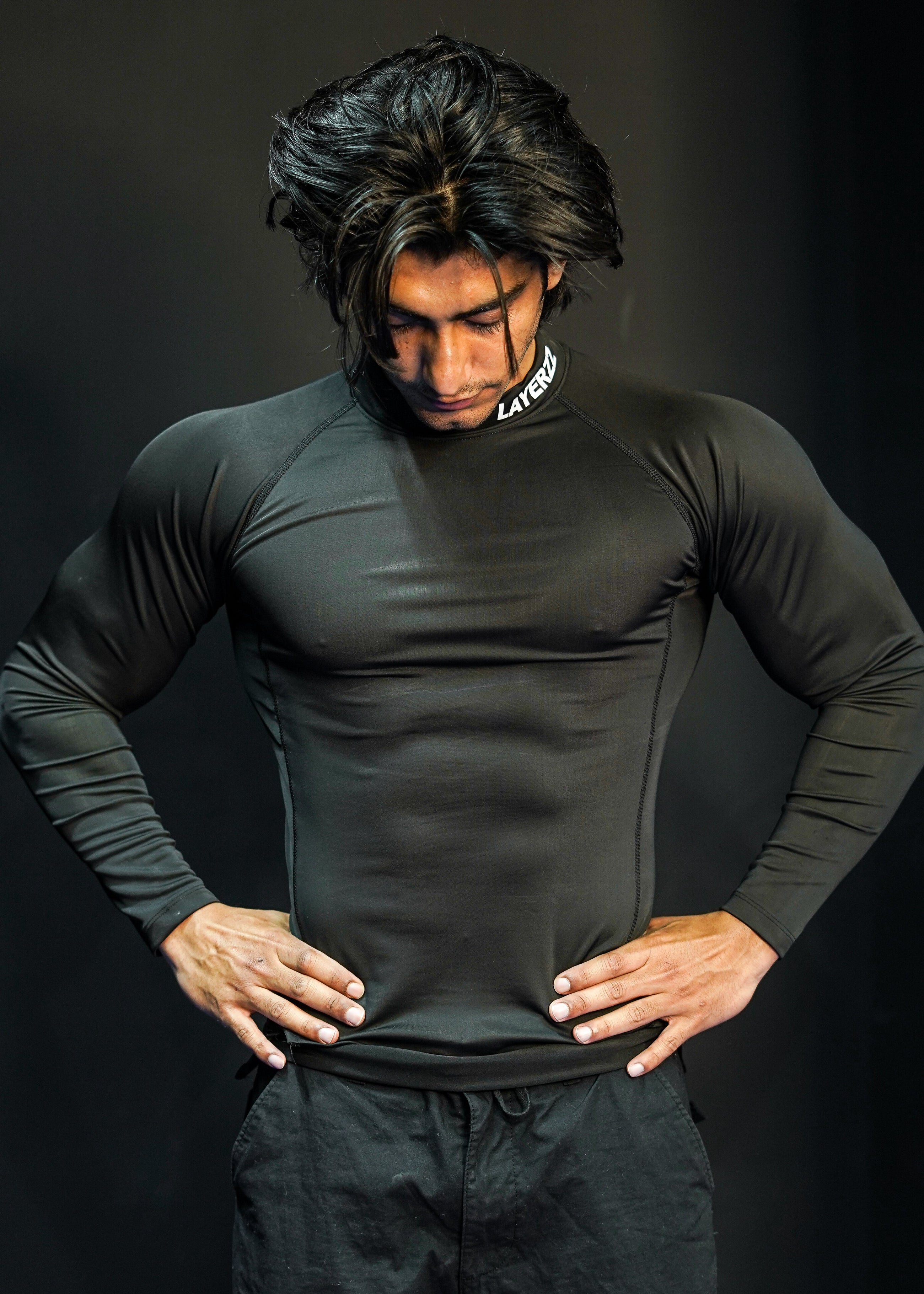 Mock neck compression Full sleeve - black - Premium from LAYERZZ - Just Rs. 999! Shop now at LAYERZZ