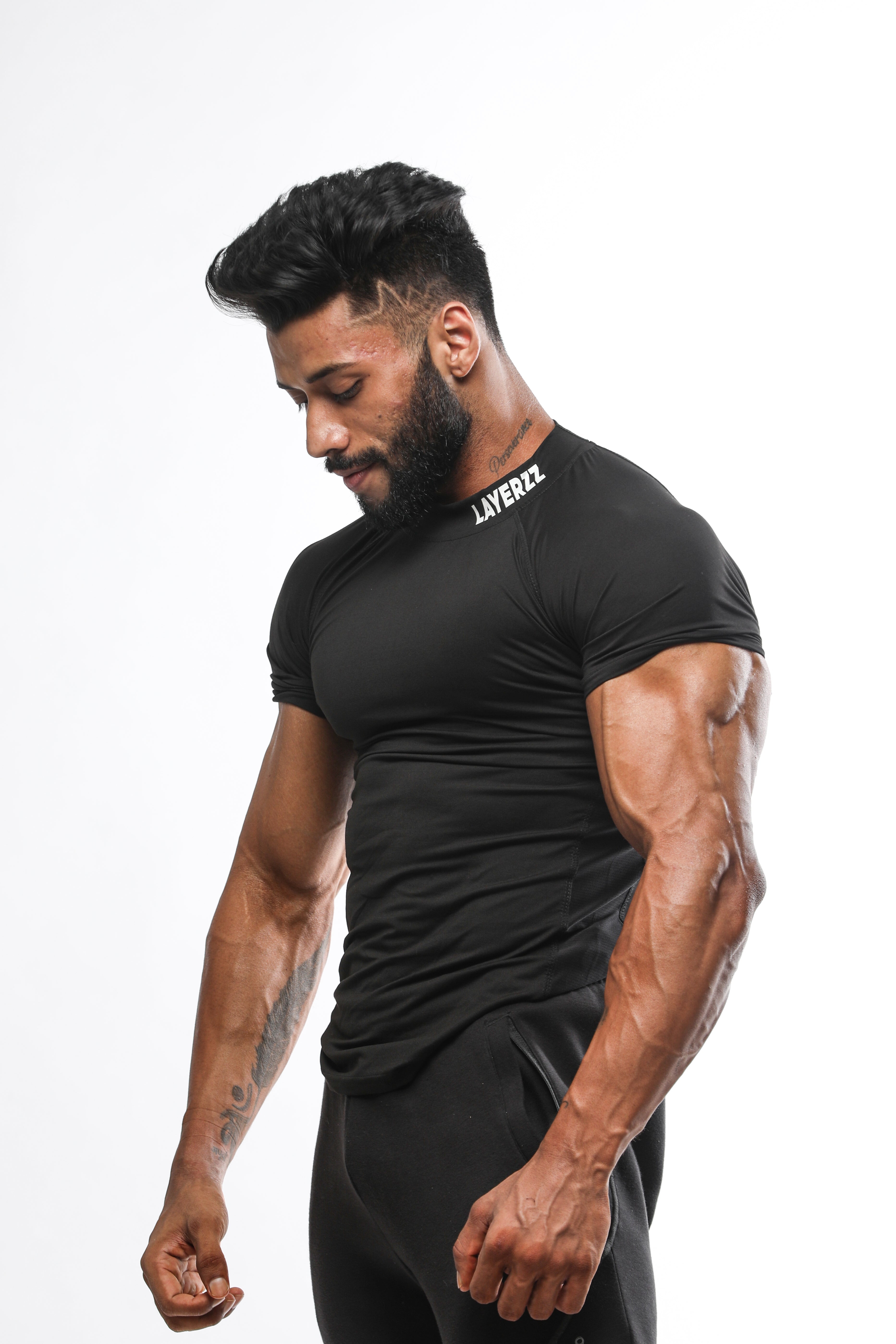 Neck Logo Compression - black - Premium  from My Store - Just Rs. 999! Shop now at LAYERZZ