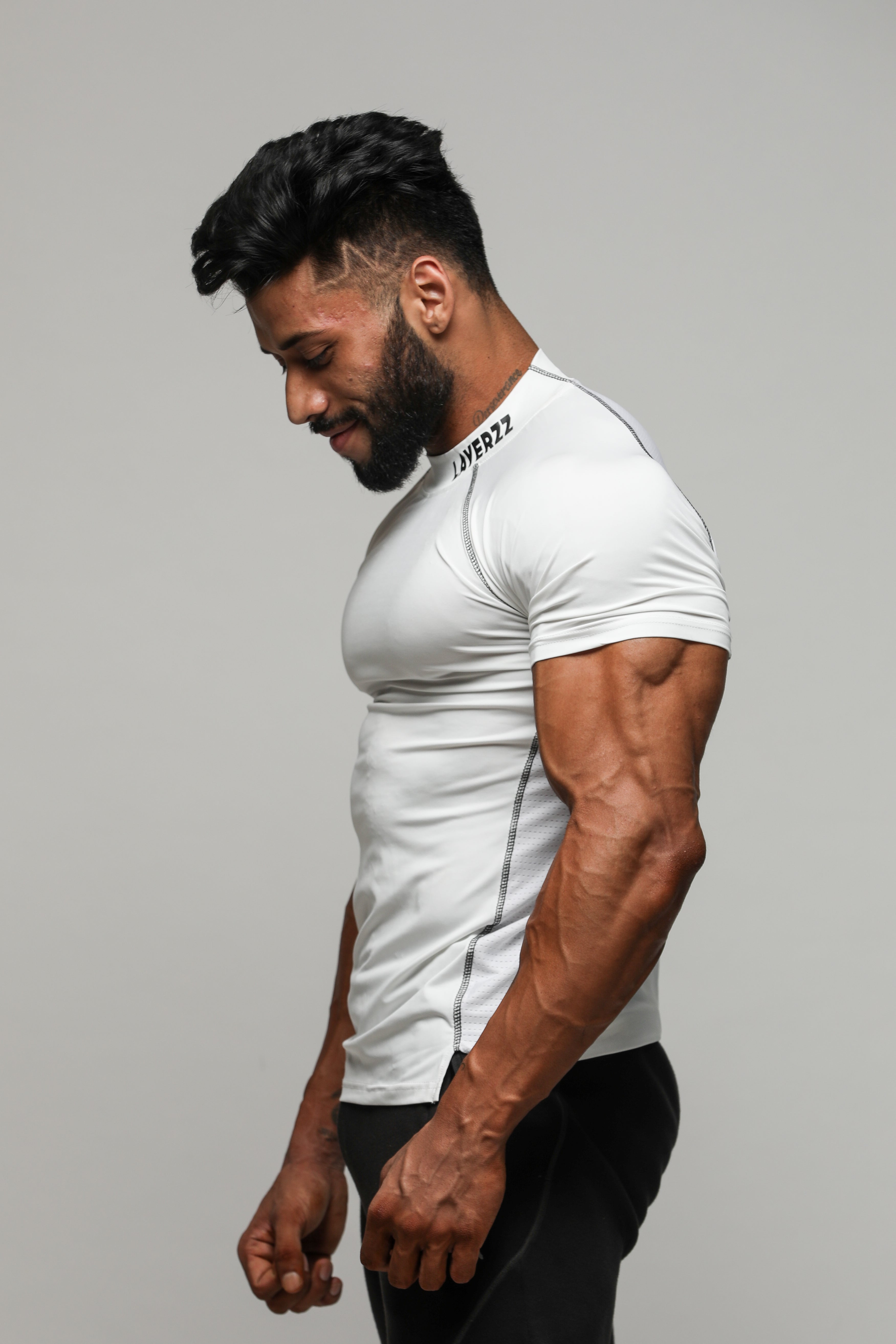Neck Logo Compression-white - Premium from My Store - Just Rs. 999! Shop now at LAYERZZ