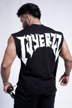 DROP SHOULDER KNIT CUT-OFF - BLACK