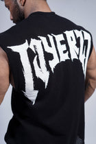 DROP SHOULDER KNIT CUT-OFF - BLACK