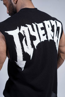 DROP SHOULDER KNIT CUT-OFF - BLACK