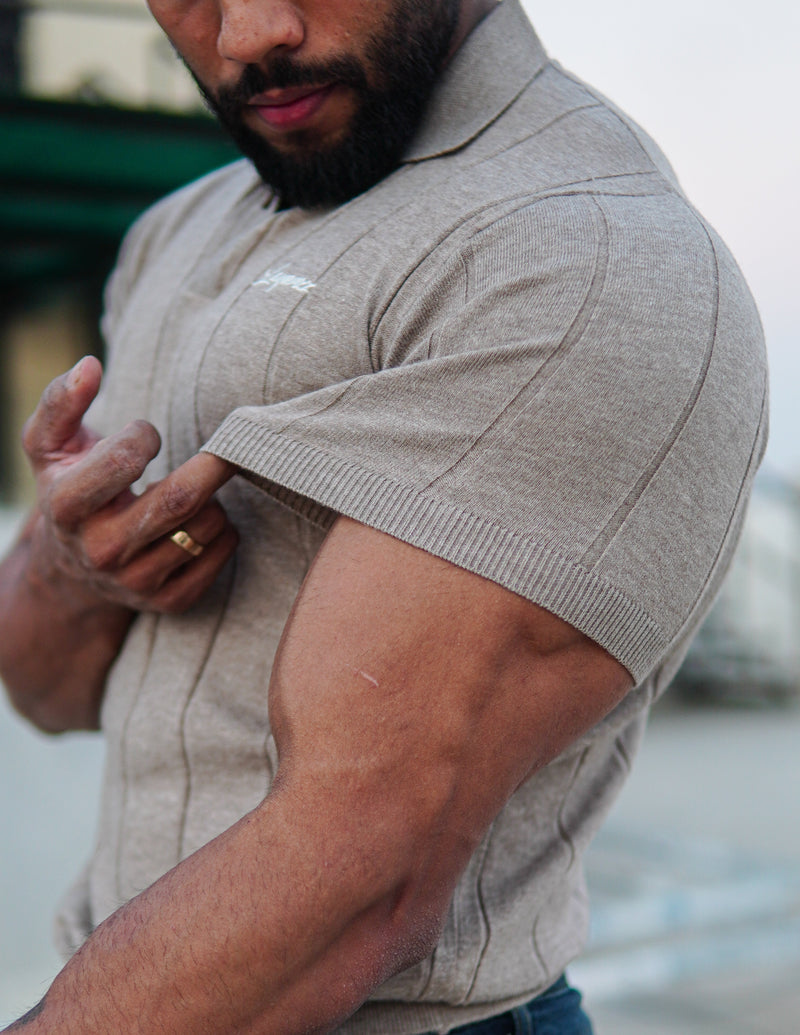 Ultra-Soft Camel Polo Tshirt - Pumice - Premium  from LAYERZZ - Just Rs. 1199! Shop now at LAYERZZ