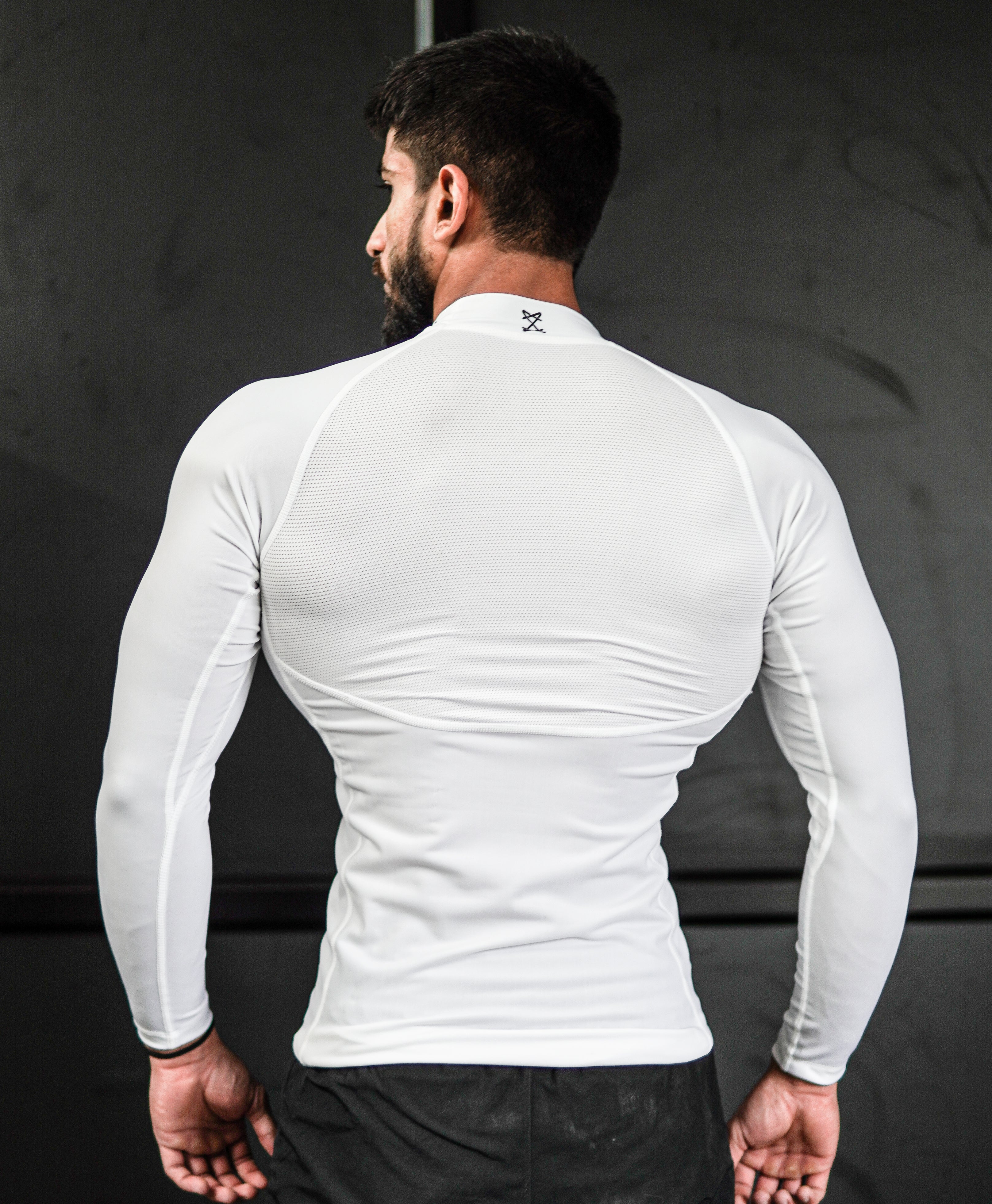 Mock neck compression full sleeve - White - Premium  from LAYERZZ - Just Rs. 999! Shop now at LAYERZZ