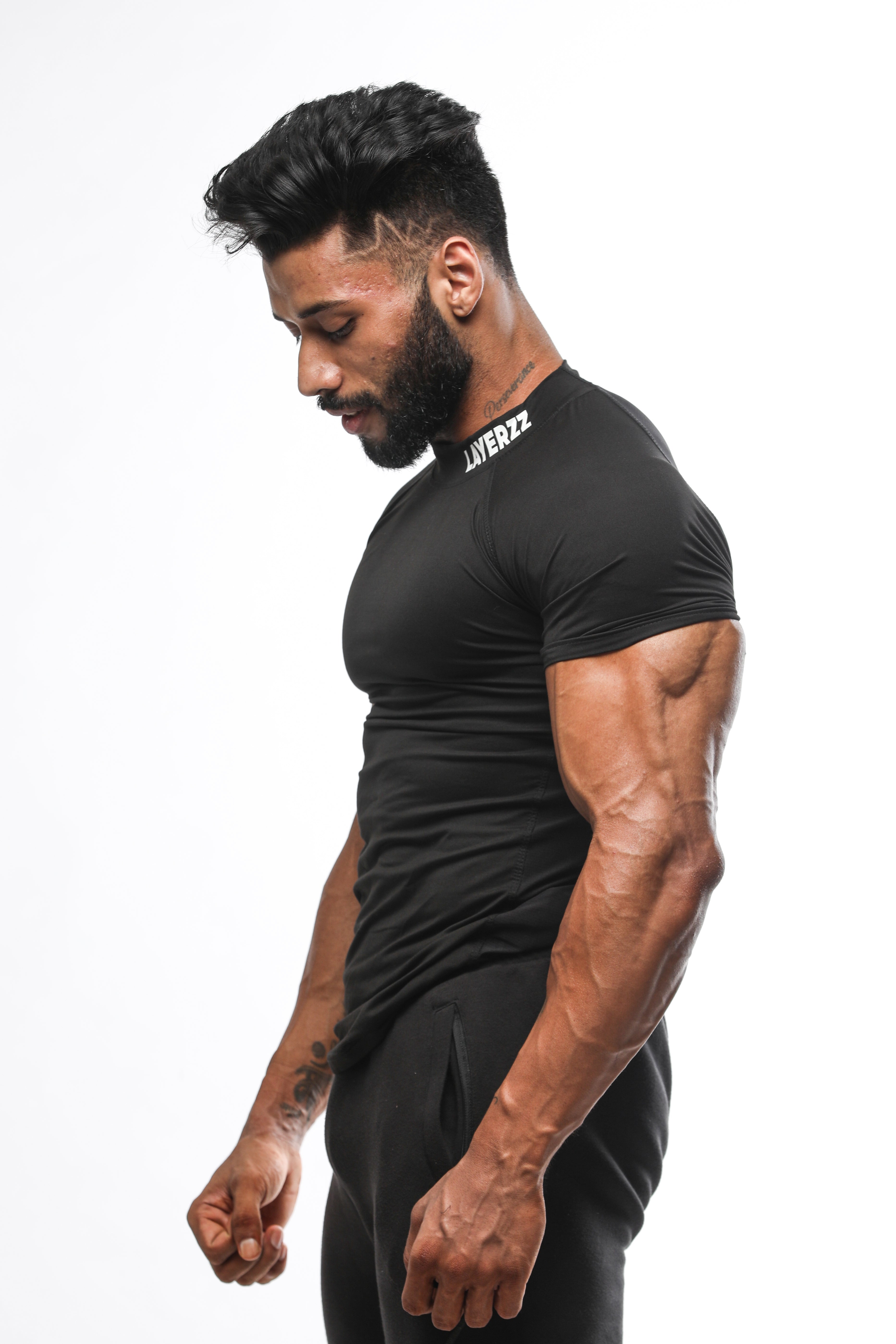 Neck Logo Compression - black - Premium  from My Store - Just Rs. 799! Shop now at LAYERZZ