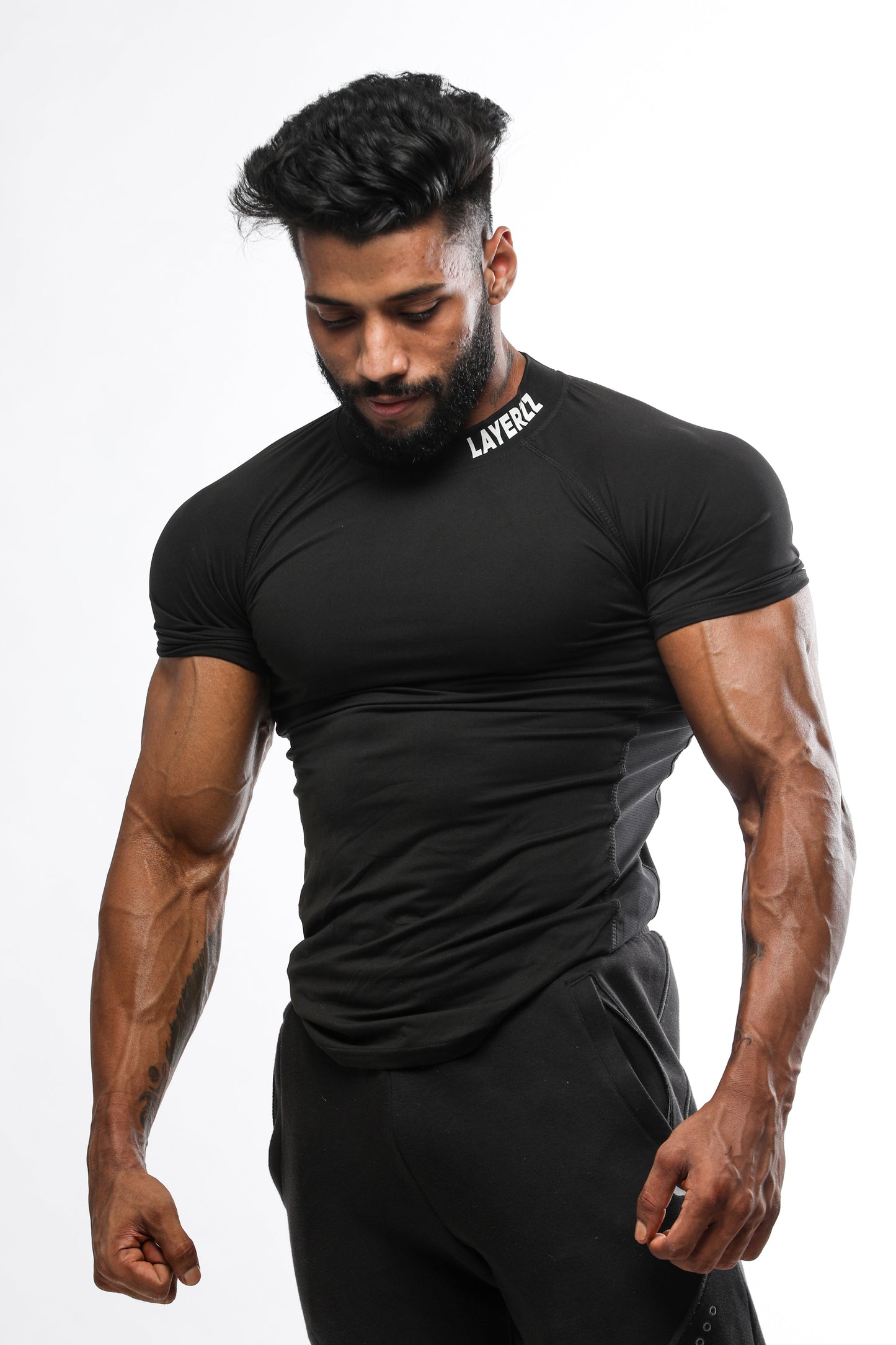 Neck Logo Compression - black - Premium  from My Store - Just Rs. 980! Shop now at LAYERZZ