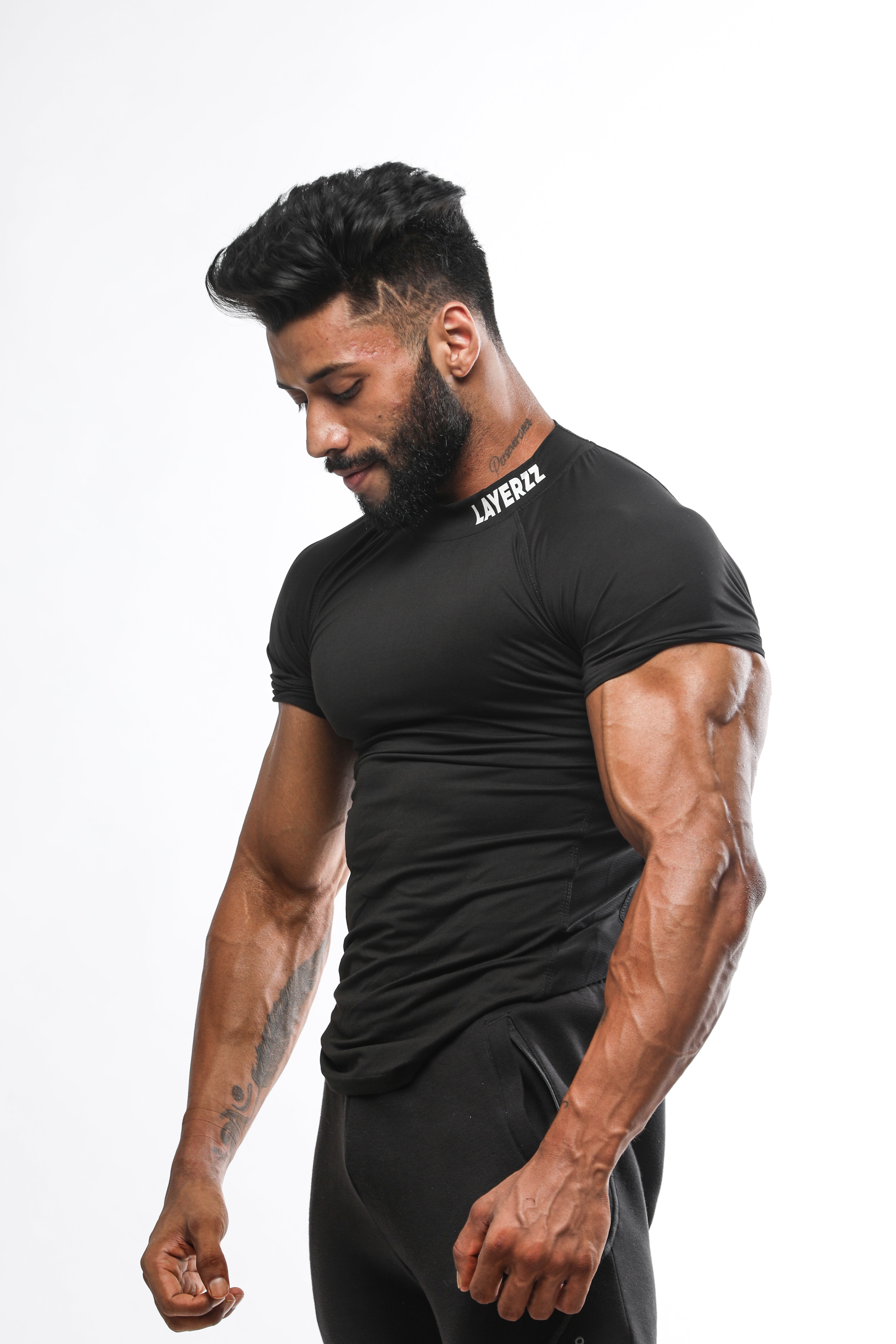 Neck Logo Compression - black - Premium  from My Store - Just Rs. 980! Shop now at LAYERZZ