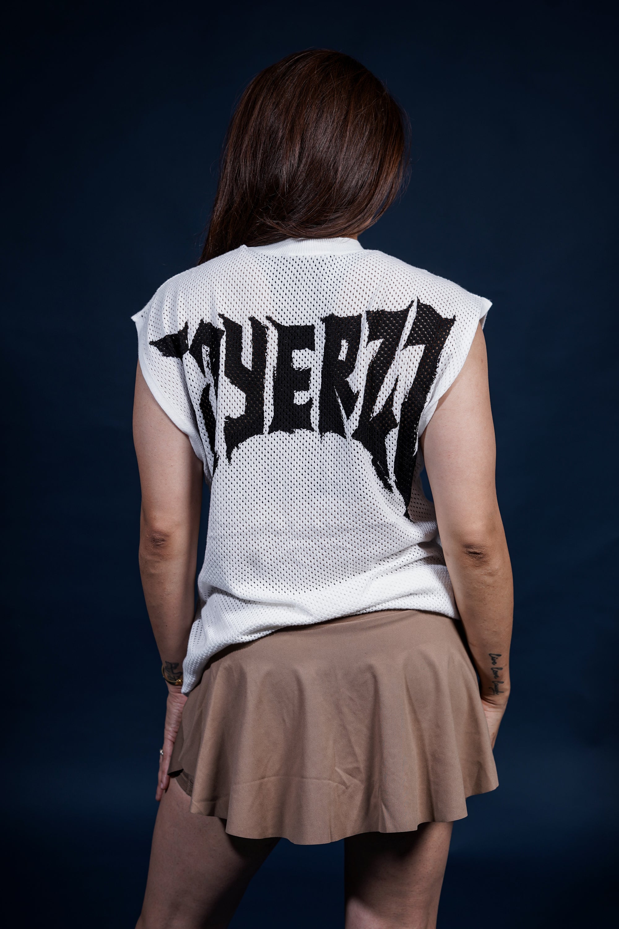 DROP SHOULDER KNIT CUT-OFF - WHITE