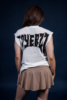 DROP SHOULDER KNIT CUT-OFF - WHITE