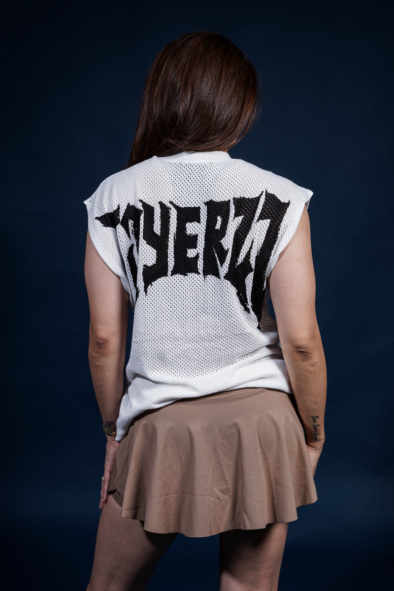 DROP SHOULDER KNIT CUT-OFF - WHITE