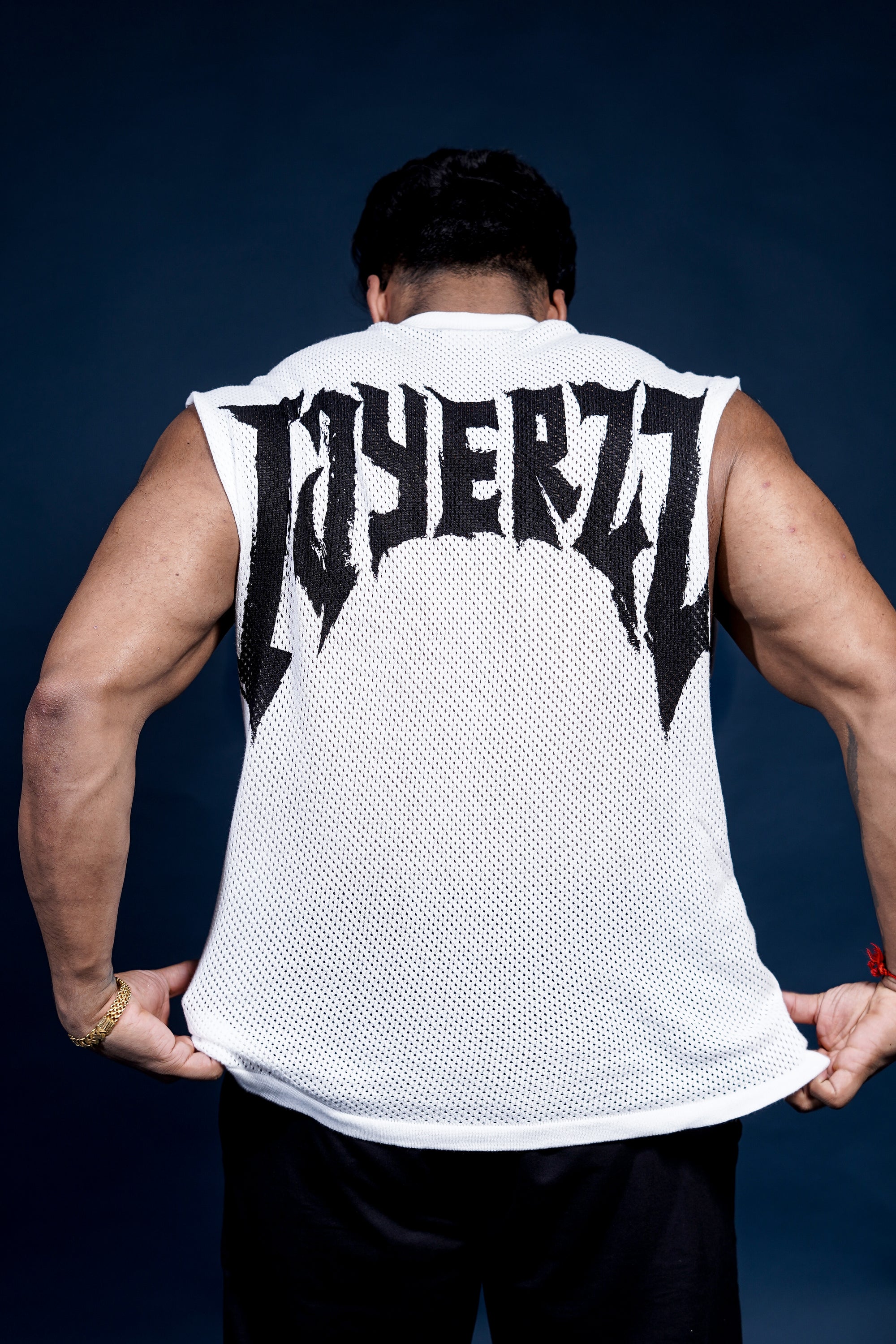 DROP SHOULDER KNIT CUT-OFF - WHITE