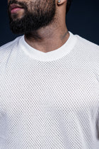 DROP SHOULDER KNIT CUT-OFF - WHITE