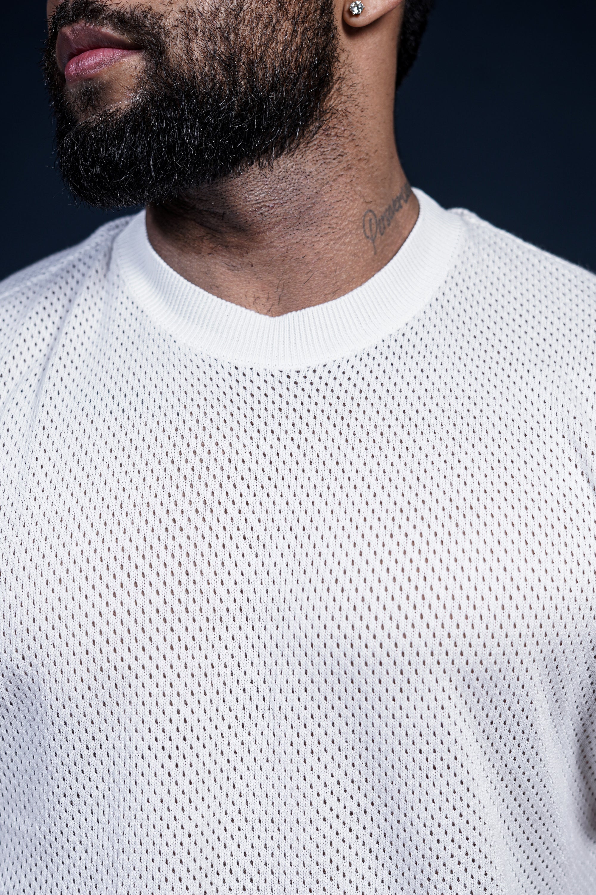 DROP SHOULDER KNIT CUT-OFF - WHITE