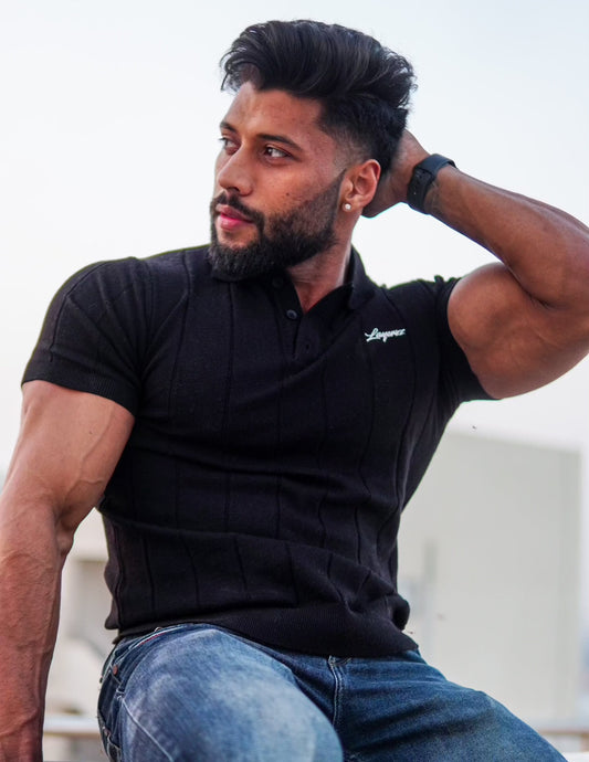 Ultra-Soft Polo Tshirt - Black - Premium  from LAYERZZ - Just Rs. 1199! Shop now at LAYERZZ