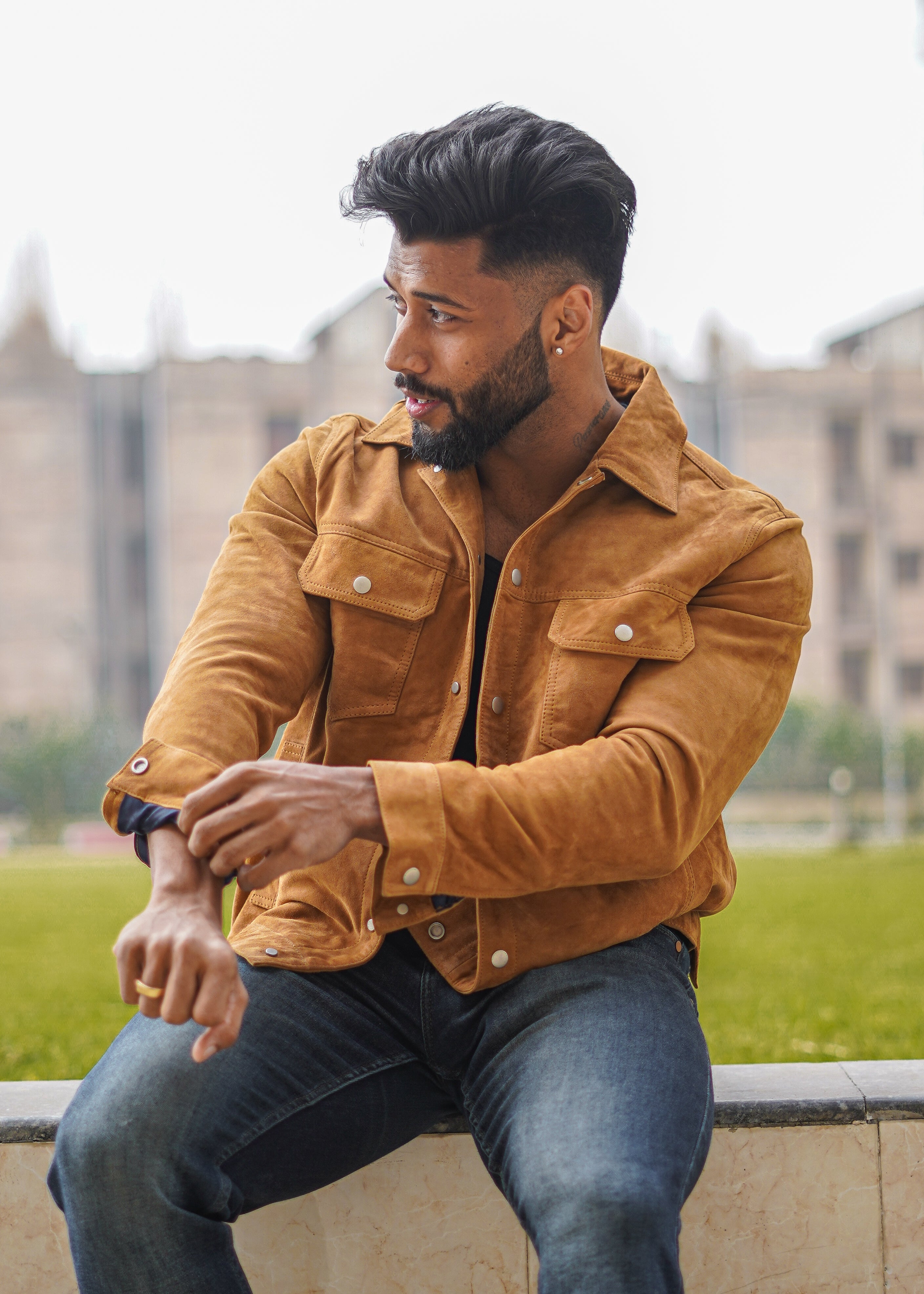 Italian suedu Trucker Jacket - layerzz - Premium  from LAYERZZ - Just Rs. 5599! Shop now at LAYERZZ